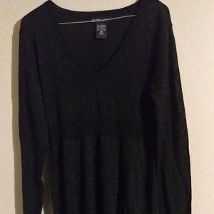 New York and Company black sparkle dress shirt xs